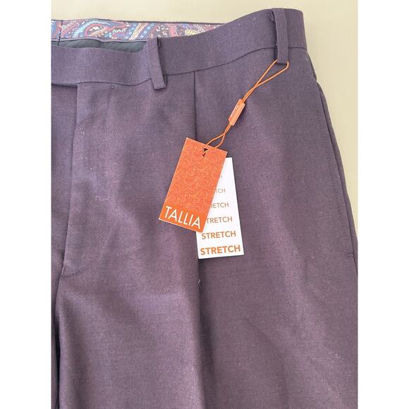 Tallia Vanden Suit Trousers Wool Blend Men’s 36Wx32L Wine - Picture 2 of 8